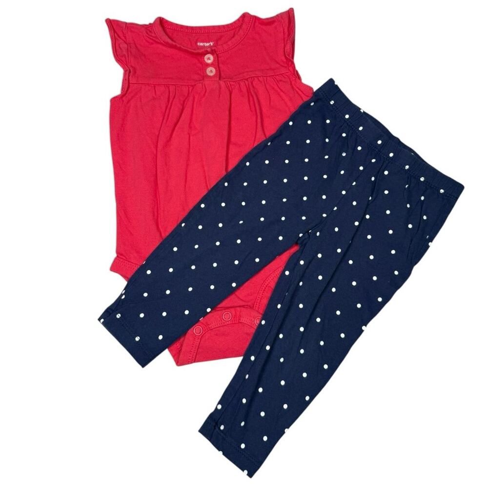 Carter's Matching Outfit Bundle Girls Pink Blue 12 Months